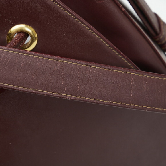 CARTIER Mastline One Shoulder Bag Bordeaux Red Leather Women's - Picture 7 of 10